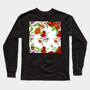 Floral Flower Red Long Sleeve T-Shirt